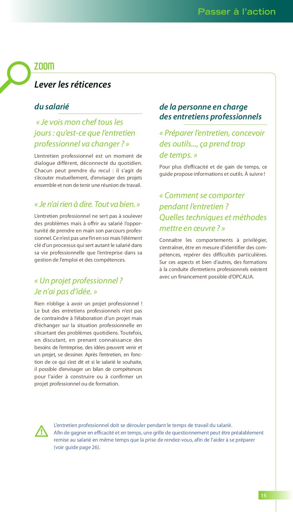 Guide entretien professionnel  Opcalia  2014