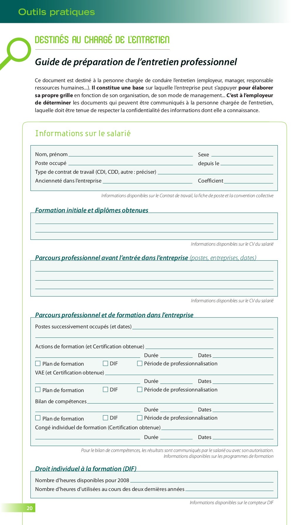 Guide entretien professionnel  Opcalia  2014