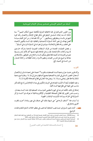 La emancipación de la mujer : la revolución silenciosa, Revista Pensamiento Libre, 20131 .1
L’image des femmes dans la presse écrite algérienne, Femmes en communication, Alger,20062 .2
Institut Supérieur de l’Information et de la Communication (ISIC) - Fonds des Nations Unies pour la Population3 .3
(FNUAP), L’image de la femme dans le discours médiatique marocain, 2001 ; Zakia Daoud, La situation de la femme marocaine au travers de la presse et des médias, dans Khadija Mohsen-Finan (dir.), L’image de la femme au
Maghreb, Éd. Actes Sud/Barzakh, Paris 2008 ; Royaume du Maroc, Ministère du Développement social - FNUAP,
L’image de la femme dans les médias, situation et perspectives, 2009
http://www.lematin.ma/express/Femmes--et-Medias-_Les-cliches-de-la-Marocaine-negatifs/175524.html4 .4
.Hamida El Bour, Atidel Mejbri, Projet mondial de monitorage des médias, Rapport Tunisie, 20105 .5
.Projet mondial de monitorage des médias 2010, Rapport global6 .6
Arab Women Development Report: Arab Women and the Media, UNIFEM-CAWTAR, Tunis, 20067 .7
Carmelo Pérez Beltràn, Femmes, Changement social et identité au Maghreb, http://www.academia.edu/239361/8 .8
Femmes_changement_social_et_identite_au_Maghreb
UNESCO, Gender Sensitive Indicators for Media – Framework of Indicators to Gauge Gender Sensitivity in Media9 .9
Operations and Content, 2012
.Hamida El Bour, Atidel Mejbri, Projet mondial de monitorage des médias, Rapport Tunisie, 20101010
.Projet MEDI-MEDIA, L’image de la femme dans la presse écrite tunisienne, 20071111
33
Association Tunisienne des Femmes Démocrates, Femmes et rapports de genre au fil de la presse quotidienne en1212
.période de transition, Rapport préliminaire n. 1,2005 2011
1-25 Août
aInitialement, la clôture des opérations d’inscription sur les listes électorales était prévue le 2 août. En considér 1313
tion du faible taux d’inscrits, la commission électorale décida de prolonger l’enregistrement jusqu’au 14 août. À la
première date, les femmes représentaient 37% des inscrits (Instance Supérieure Indépendante pour les élections,
.)Rapport relatif au déroulement des élections de l’Assemblée Nationale Constituante, Février 2012
Association Tunisienne des Femmes Démocrates, Femmes et rapports de genre au fil de la presse quotidienne en1414
.période de transition, Rapport III, Octobre 2011 – La campagne électorale
Association Tunisienne des Femmes Démocrates, Femmes et rapports de genre au fil de la presse quotidienne en1515
.période de transition, Rapport II, Septembre 2011
.Projet mondial de monitorage des médias 2010, Rapport global1616
Institut Supérieur de l’Information et de la Communication (ISIC) - Fonds des Nations Unies pour la Population1717
(FNUAP), L’image de la femme dans le discours médiatique marocain, 2001 ; Zakia Daoud, La situation de la femme marocaine au travers de la presse et des médias, dans Khadija Mohsen-Finan (dir.), L’image de la femme au
Maghreb, Éd. Actes Sud/Barzakh, Paris 2008 ; Royaume du Maroc, Ministère du Développement social - FNUAP,
.L’image de la femme dans les médias, situation et perspectives, 2009
.Ministère du Développement social – FNUAP, Op. cit1818
L’image de la femme dans la presse marocaine francophone, 2011 ; source http : //www.monografias.com/1919
trabajos84/l-image-femme-dans-presse-marocaine-francophone/l-image-femme-dans-presse-marocaine-fran.cophone.shtml
Ghania Mouffok, Les Femmes algériennes dans la presse écrite. Entre conscient et inconscient, dans Khadija2020
34
.Mohsen-Finan (dir.), L’image de la femme au Maghreb, Éd. Actes Sud/Barzakh, Paris 2008
Meryam Maïzi, Image de% femme algérienne dans des documents récents : 1994-2000, Université Lumière-Lyon2121
la 26
.2, 2001
% 25
%3
2005
Hamida El Bour, La médiatisation de la participation politique de la femme en Algérie, Maroc et Tunisie, UN-INS-2222
.TRAW-CAWTAR, Tunis 2009
Du moment que l’intérêt accordé à ce thème par le journal électronique sélectionné était très réduit pendant la2323
période d’analyse choisie, le corpus retenu s’est limité aux deux quotidiens, ayant également une version élec.tronique
.Union Européenne, Mission d’observation électorale – Rapport final, Elections législatives Algérie 20122424
Instance supérieure indépendante des élections (ISIE), Rapport de l’Unité de monitoring des médias - Quatrième2525
.rapport - La campagne électorale (1-23 octobre 2011), Tunis 2011
Monia Azzalini, La parità di genere tra norme innovative e vincoli sociali, dans M. Azzalini, H. El Bour, M. Mal-2626
.chiodi, L’espressione liberata? La difficile transizione dei media tunisini, Osservatorio di Pavia, 2012
.Projet MEDI-MEDIA, Op.cit 2727
Fédération internationale des journalistes (FIJ), Etude sur l’égalité des genres dans les médias en Mauritanie,2828
.Rapport final, Décembre 2010
.L’image de la femme dans la presse marocaine francophone, Op. cit 2929
UNESCO, Femmes et médias au Maghreb. Guide à l’intention de la société civile pour améliorer la représentation3030
.de la femme dans les médias au Maghreb, 2011
.FIJ 2010, Op. cit3131
Jamal Eddine Naji, Profession : Journalisme maghrébin au féminin. Vécu professionnel de la femme journaliste3232
.dans les cinq pays du Maghreb, 2006
‫ دراسة التقارير املقدمة من طرف الدول األطراف تطبيقا للمادة 81 من االتفاقية حول إلغاء كافة أشكال‬CEDAW ‫3333سيداو‬
،2006 ،‫التمييز في حق النساء. تقرير وحيد للدول األطراف يعادل التقريرين الدوريني الثالث والرابع، املغرب‬
‫4343الفدرالية الدولية للصحافيني، وضعية النساء الصحافيات باملغرب، تقرير 0102. اململكة املغربية، وزارة االتصال، دراسة حول‬
.2011 ،‫تطور قطاع الصحافة املكتوبة‬

‫أمثلة عن التطور اإليجابي ملضامني وسائل اإلعالم املوريتانية‬

‫يربز التقرير الذي قدم �إىل جلنة االتفاقية الدولية ملكافحة جميع �أ�شكال التمييز �سنة‬
‫�أنه منذ �إعالن امل�سل�سل الدميقراطي �شكل قطاع الإعالم واالت�صال رافدا قويا‬
‫للنهو�ض بالن�ساء وبحقوقهن وبتمكينهن : " من الآن ف�صاعدا و من �أجل القيام ب�سيا�سة‬
‫�أف�ضل تهدف �إىل تغيري �أمناط ال�سلوك االجتماعية والثقافية، ف�إن الن�ساء ميكنهن االعتماد‬
."‫على خمتلف روافد قطاع الإعالم مما �سي�ؤدي �إىل تغريات يف ال�سلوك الوارد يف ال�سياق‬

‫و بف�ضل العمليات املعتمدة من طرف ال�سلطات العمومية املدعمة ب�رشكاء خارجيني‬
‫ال�سيما وكاالت الأمم املتحدة، ف�إن و�سائل الإعالم جتهد نف�سها �أكرث ف�أكرث لن�رش وتب�سيط‬
‫ن�صو�ص قانونية ذات �أهمية بالغة تتعلق بتمكني الن�ساء والدفاع عن حقوقهن، بالإ�ضافة �إىل‬
‫معاجلة موا�ضيع مثل متدر�س الفتيات وتنظيم الأ�رسة، وختان الطفالت، واحلالة املدنية و‬
.‫دور الن�ساء يف التنمية، �إلخ‬

‫املغرب‬

‫ي�ؤكد تقرير حديث حول و�ضعية الن�ساء ال�صحفيات باملغرب اعتمادا على �إح�صاءات لوزارة الت�صال‬
‫. ومقارنة مع و�ضعية‬
‫�أن معدل احل�ضور الن�سائي يف املمار�سة ال�صحفية بجميع �أ�صنافها و�صل �إىل‬
.
‫يالحظ تطور �إيجابي بن�سبة . وي�صل هذا املعدل يف قطاع ال�صحافة املكتوبة‬
‫و تفيد املعطيات �أي�ضا �أن الت�أنيث املت�صاعد يف الرتبية والتكوين يف ميدان الإعالم لي�س له مع ذلك ت�أثري‬
.‫منا�سب على املهنة التي تظل فيها الن�ساء �أقلية‬
.‫�إ�ضافة �إىل ذلك، فكلما تدرجنا يف الهرم التنظيمي للم�ؤ�س�سات ال�صحفية ف�إن عدد الن�ساء يت�ضاءل‬
‫وح�سب نف�س التقرير ف�إن قطاع ال�صحافة التقليدية و الإلكرتونية قليال ما يعرف تبو�أ الن�ساء ملراكز‬
.‫امل�س�ؤولية يف اجلرائد وبوابات الإنرتنيت الوطنية و اجلهوية‬
‫�إن �أ�سباب هذا "ال�سقف الزجاجي" هي �شبيهة بتلك التي �ضبطت يف مهن وبلدان �أخرى باملغرب‬
: ‫العربي وتتمثل يف‬
‫	 •�آليات تعيني امل�س�ؤولني حيث تغيب ال�شفافية كما تغيب يف معظم احلاالت الدعوة لتقدمي طلبات‬
‫الرت�شيح‬

‫النساء والصحافة املكتوبة في املغرب العربي‬

34

 