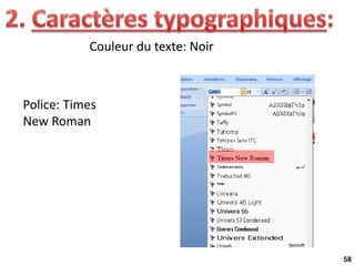 58
Couleur du texte: Noir
Police: Times
New Roman
 