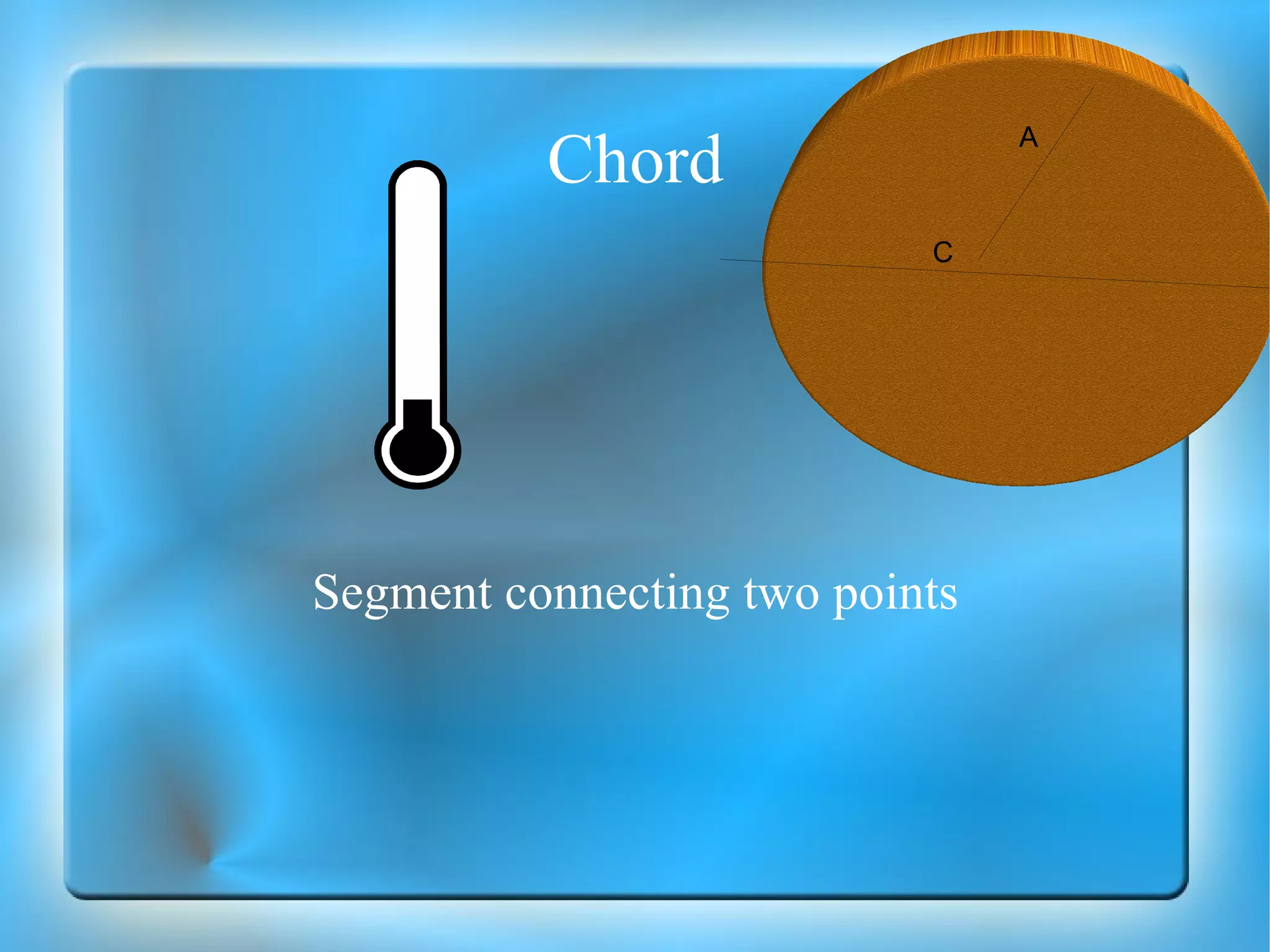 Chord Segment connecting two points A C 