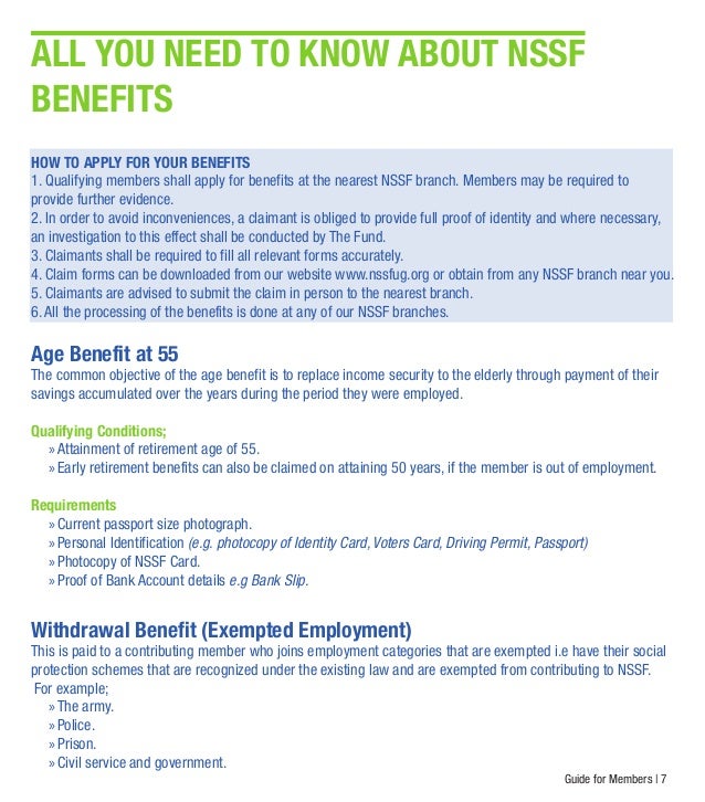 Guide For Members All About Nssf