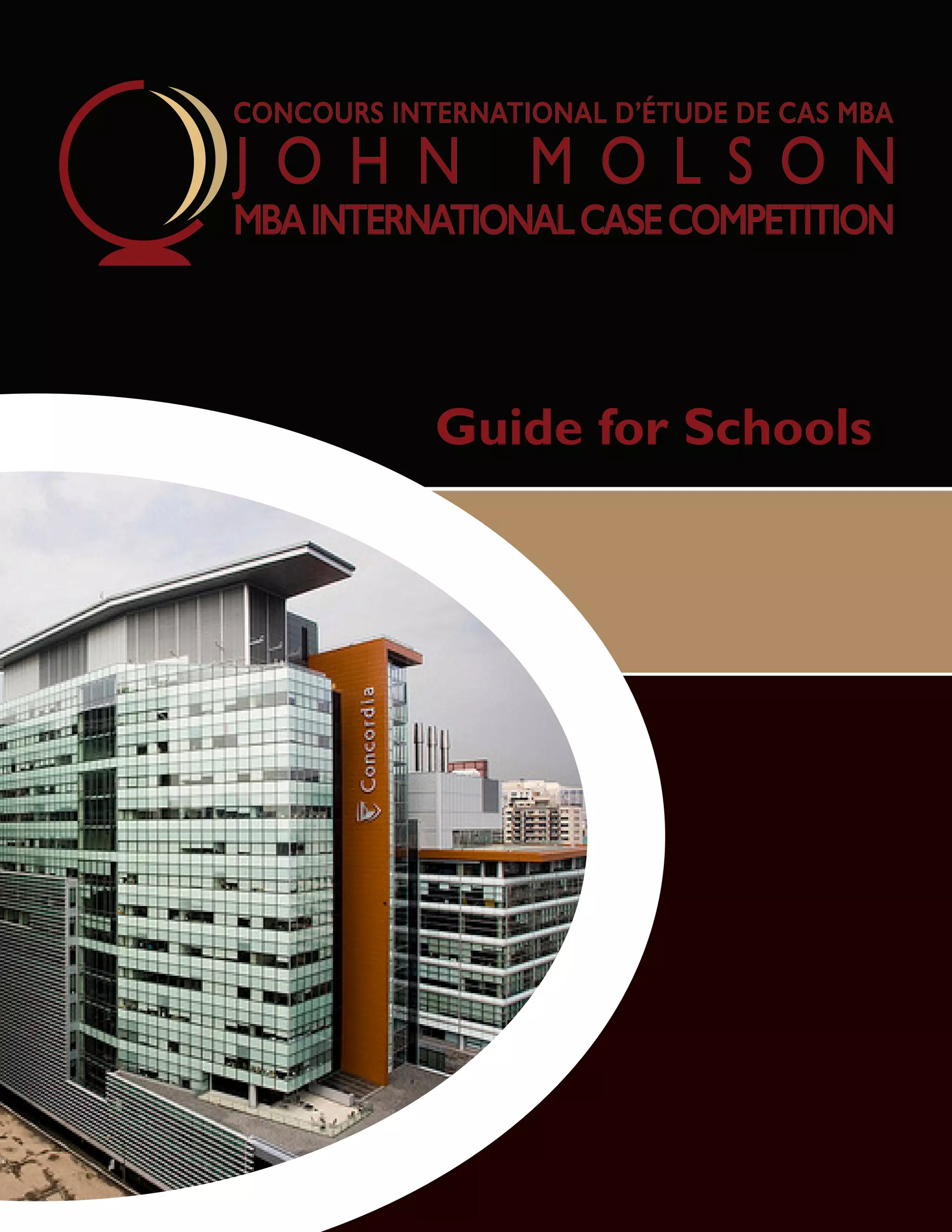 John Molson MBA Case Competition Guide For Schools PDF John Molson MBA Case Competition Guide For Schools PDF