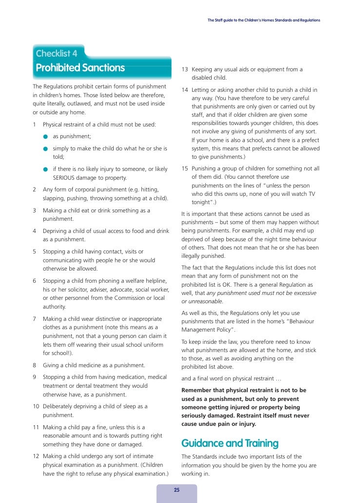 Guide For Staff On Childrens Homes Regulations And Standards
