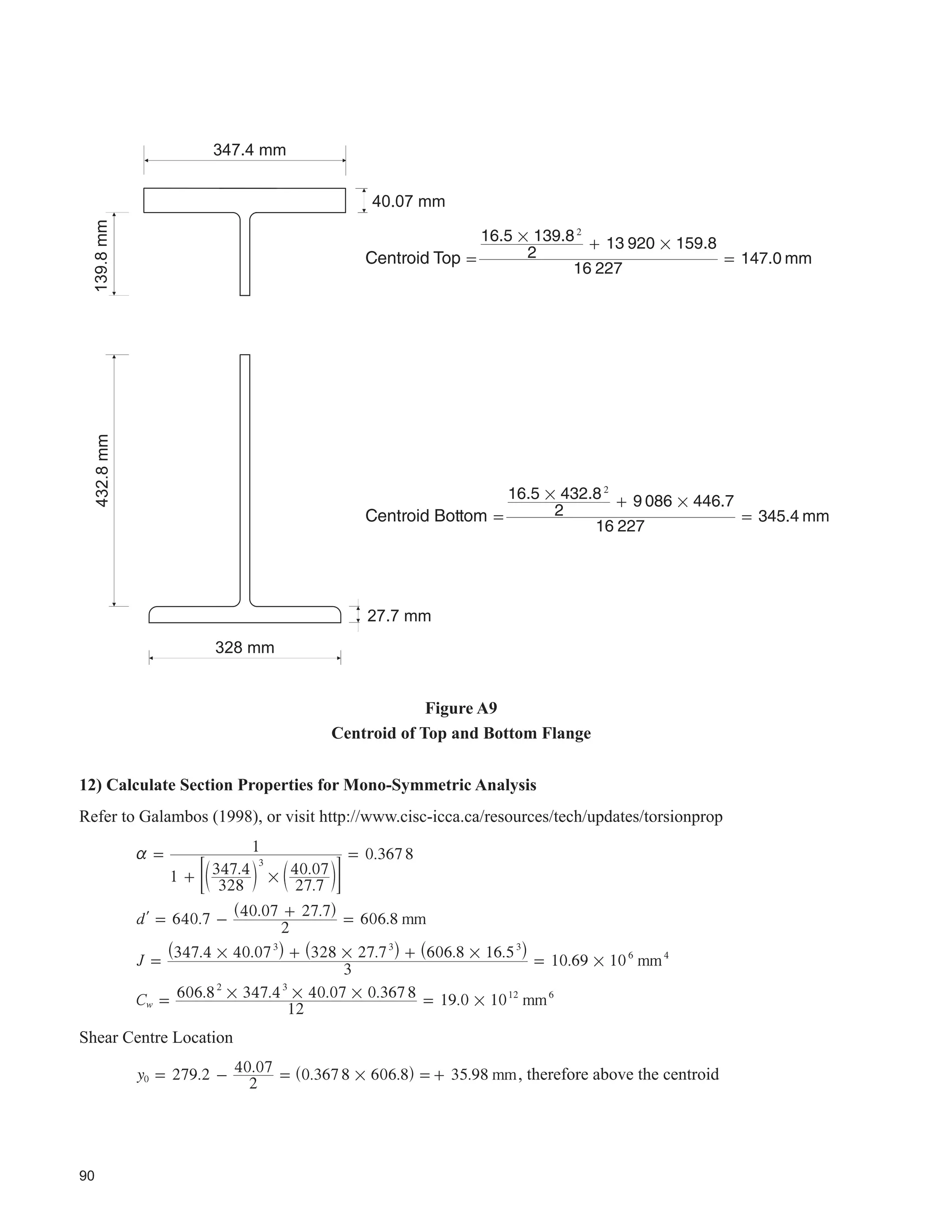 48
7DEOH  FRQWLQXHG
'HVLJQ ULWHULD 9DOXH8QLWV
Bumpers Supplied with Crane?
Bumper Force on Runway End Stop (Ultimate Load) kN
Fatigue Criteria:
Vertical - Equivalent passes on one crane, maximum wheel
loads
Horizontal - Equivalent cycles of side thrust at 50% of
maximum side thrust
# of passes
# of cycles
'HÀHFWLRQ ULWHULD
Vertical Limit (one crane, not including impact)
Horizontal Limit
Span/
Span/
Impact Criteria:
Percentage of maximum wheel loads, one crane only %
Foundation Conditions, Limitations
Other Considerations (such as extreme temperatures, etc.)

:HLJKW HUWL¿HG
 'HVLJQ 3URFHGXUH
‡ Calculate Side Thrust
Using the side thrust criteria from Table 7.1 and Table 2.1, calculate the side thrust force Cs from each
crane to each side of the runway and distribute to the wheels, usually equally. Calculate the side thrust
to each wheel as a percentage of the maximum vertical load to each wheel.
‡ Select a Preliminary Section
8VLQJ WKH ZKHHO ORDGV GHÀHFWLRQ FULWHULD DQG DSSUR[LPDWH PHWKRGV FKRRVH D VHFWLRQ WKDW DIWHU IXUWKHU
analysis, could provide the required moments of inertia about each axis.
‡ Moving Load Analysis
From manual calculations (for assistance, see Beam Diagrams and Formulae in the CISC Handbook),
RU XVLQJ D FRPSXWHU FRPSXWH WKH JRYHUQLQJ GHÀHFWLRQV EHQGLQJ PRPHQWV VKHDUV DQG UHDFWLRQV IRU
 