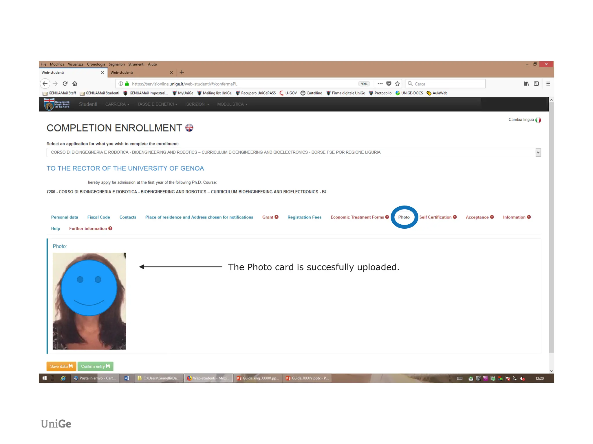 The Photo card is succesfully uploaded.
 