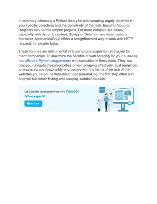 Guide for web scraping with Python libraries_ Beautiful Soup, Scrapy ...