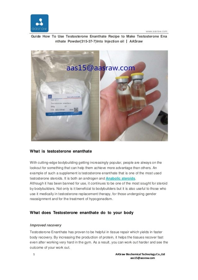 Guide How To Use Testosterone Enanthate Recipe to Make Testosterone E…
