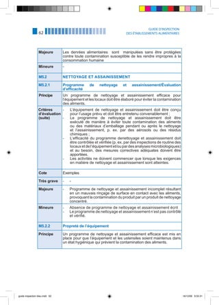 Guide inspection des etablissements alimentaires | PDF