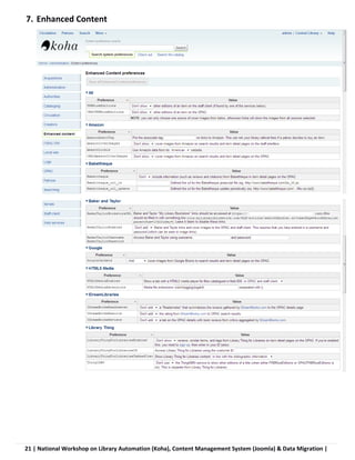 21 | National Workshop on Library Automation (Koha), Content Management System (Joomla) & Data Migration |
7. Enhanced Content
 