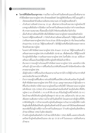 แนวทางเวชปฏิบัติส�ำหรับโรคเบาหวาน พ.ศ. 2560112
	 ในกรณีที่ไม่มีฮอร์โมนกลูคากอน การแก้ไขภาวะน�้ำตาลต�่ำในเลือดระดับรุนแรงเบื้องต้นสามารถ
ท�ำได้โดยฉีดสารละลายกลูโคส 50% เข้าหลอดเลือดด�ำ โดยปฏิบัติเป็นขั้นตอน ดังนี้ (แผนภูมิที่ 1)
-	 เปิดหลอดเลือดด�ำด้วยเข็มเจาะเลือดขนาดหมายเลข 20 โดยผู้ช่วยเหลือคนที่ 1
-	 เก็บตัวอย่างเลือดด�ำประมาณ 10 มล. เพื่อส่งตรวจวัดระดับพลาสมากลูโคสโดยวิธี
มาตรฐานเพื่อยืนยันการวินิจฉัยภาวะน�้ำตาลต�่ำในเลือดและประเมินการท�ำงานของไตและ
ตับ ตามความเหมาะสม (ขั้นตอนนี้ยกเว้นได้ ถ้าทีมช่วยเหลือเห็นว่าไม่จ�ำเป็น)
-	 เมื่อเก็บตัวอย่างเลือดเสร็จให้คาเข็มไว้เพื่อฉีดสารละลายกลูโคสทางหลอดเลือดด�ำต่อไป
-	 ในระหว่างที่ผู้ช่วยเหลือคนที่ 1 ก�ำลังเก็บตัวอย่างเลือดตามขั้นตอนที่ 2 ให้ผู้ช่วยเหลือคนที่
2 เตรียมสารละลายกลูโคส 50% จ�ำนวน 50 มล. (มีปริมาณกลูโคส 25 กรัม) โดยแบ่งเตรียม
ส่วนแรกก่อน 10-20 มล. ให้ผู้ช่วยเหลือคนที่ 1 ฉีดให้ผู้ป่วยทันทีโดยไม่ต้องรอผลการตรวจ
วัดระดับพลาสมากลูโคส
-	 ในระหว่างที่ก�ำลังฉีดสารละลายกลูโคส 50% ส่วนแรก 10-20 มล. ให้ผู้ช่วยเหลือคนที่ 2
เตรียมสารละลายกลูโคส 50% ส่วนที่เหลืออีก 30-40 มล. เพื่อฉีดต่อเนื่อง วิธีนี้ผู้ป่วยจะได้
รับกลูโคสได้เร็วที่สุด การเตรียมสารละลายกลูโคส 50% ในครั้งเดียว 50 มล. จะใช้เวลา
เตรียมนานขึ้นและเป็นผลให้ผู้ป่วยได้รับกลูโคสช้าหรือไม่เร็วเท่าที่ควร
-	 สังเกตอาการของผู้ป่วยในขณะที่ก�ำลังฉีดสารละลายกลูโคส 50% และหลังจากฉีด
เสร็จแล้ว ผู้ป่วยควรมีอาการดีขึ้นหรือเป็นปกติทันทีในขณะที่ก�ำลังฉีดหรือหลังจากฉีด
สารละลายกลูโคส 50%
-	 เมื่อผู้ป่วยมีอาการดีขึ้นจนเป็นปกติและสามารถกินอาหารได้ ควรให้ผู้ป่วยกินอาหารทันที
และประเมินปริมาณอาหารที่กินด้วย
-	 ถ้าอาการของผู้ป่วยดีขึ้นเพียงบางส่วนหรือไม่ดีขึ้นเลยให้ตรวจวัดระดับแคปิลลารีกลูโคสซ�้ำ
ทันที หรือฉีดสารละลายกลูโคส 50% ซ�้ำอีก 50 มล. และดูการตอบสนอง ถ้าผู้ป่วยมีอาการ
ดีขึ้นเป็นปกติหลังการให้สารละลายกลูโคสครั้งแรกหรือให้ซ�้ำ ให้หยดสารละลายกลูโคส
(เด็กซ์โตรส) 10% (10%D) เข้าทางหลอดเลือดด�ำต่อเนื่องทันที โดยเริ่มในอัตราที่ได้รับ
กลูโคส 2 มก./น�้ำหนักตัว 1 กก./นาที (คือ 60 มล./ชั่วโมงในผู้ป่วยที่น�้ำหนักตัว 50 กก.)
โดยเป้าหมายคือให้ระดับกลูโคสในเลือดสูงกว่า 80 มก./ดล. แต่ไม่ควรเกิน 180 มก./ดล.
เพื่อลดความเสี่ยงต่อการเกิดภาวะน�้ำตาลต�่ำในเลือดซ�้ำอีก โดยเฉพาะอย่างยิ่งผู้ป่วยที่ได้รับ
ยาซัลโฟนีลยูเรีย การรักษาจนระดับกลูโคสในเลือดสูงมากเกินอาจกระตุ้นให้มีการหลั่ง
อินซูลินเพิ่มขึ้นซึ่งมีผลให้ระดับกลูโคสในเลือดต�่ำลงอีกได้ และอาจท�ำให้เกิดผลเสียต่อเซลล์
สมองเพิ่มขึ้นในผู้ป่วยที่มีภาวะน�้ำตาลต�่ำในเลือดรุนแรง1
ถ้าระดับกลูโคสในเลือดได้ตาม
เป้าหมายให้หยด 10%D ในอัตราเดิมต่อไป
-	 ถ้าระดับกลูโคสในเลือดยังต�่ำกว่าเป้าหมายให้ปรับอัตรา 10%D เพิ่มขึ้น และตรวจวัดระดับ
แคปิลลารีกลูโคสในเลือดเป็นระยะ เช่น ทุก 15-30 นาที ในระยะแรก จนได้ระดับตาม
เป้าหมาย
 