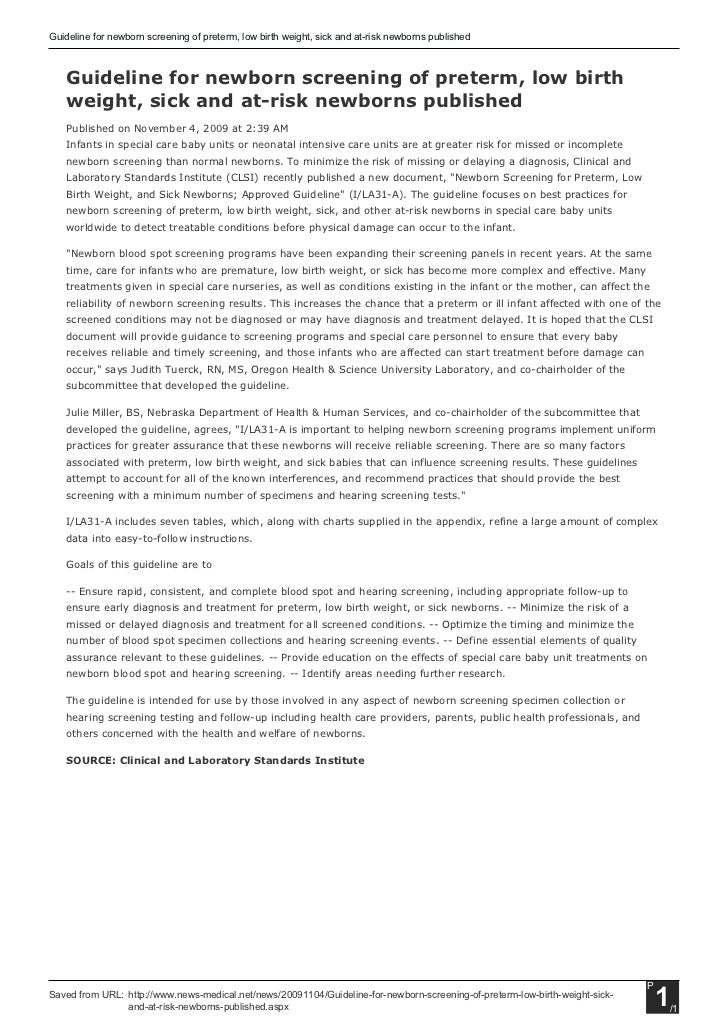 Guideline fornewbornscreeningofpretermlowbirthweightsickand…