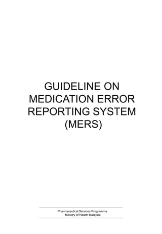 guideline medication error reporting system | PDF