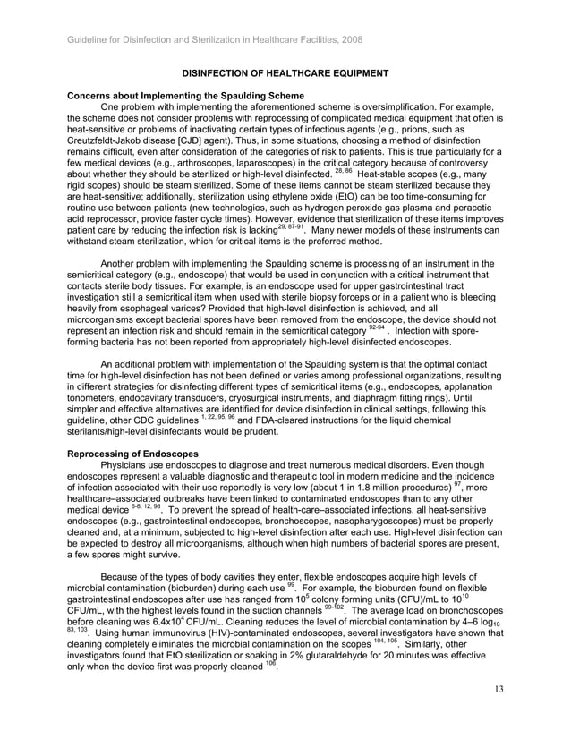 Guideline for disinfection and sterilization in healthcare facilities