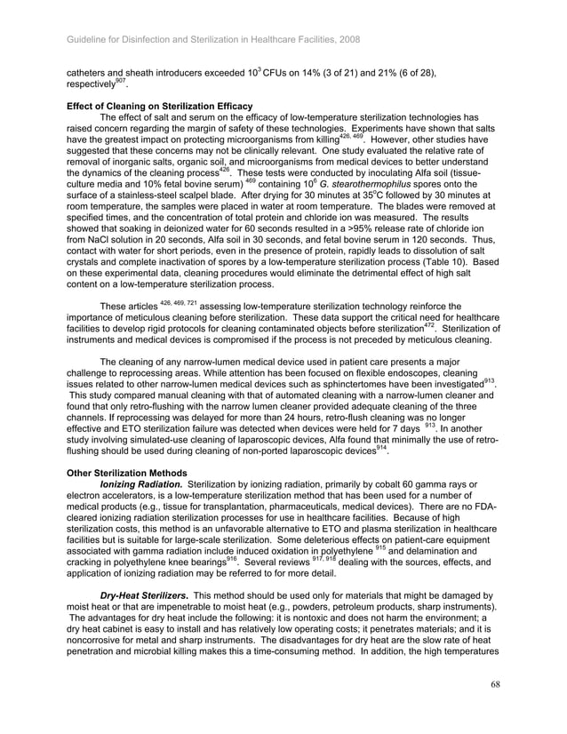 Guideline for disinfection and sterilization in healthcare facilities