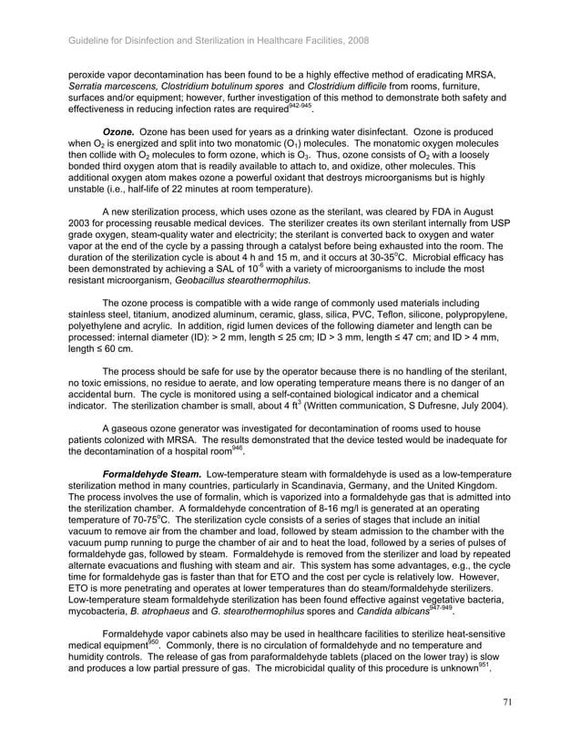 Guideline for disinfection and sterilization in healthcare facilities