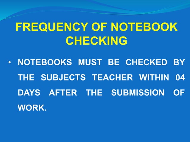 Guideline for teachers notebook checking.ppt | Educational Assessment ...