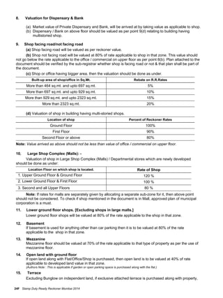 Guideline instruction (valuation factor) & new construction cost for ...
