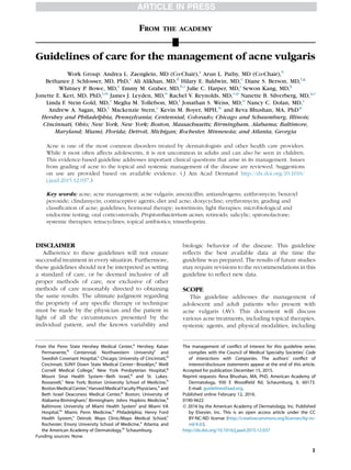Guideline management of acne 2016 | PDF