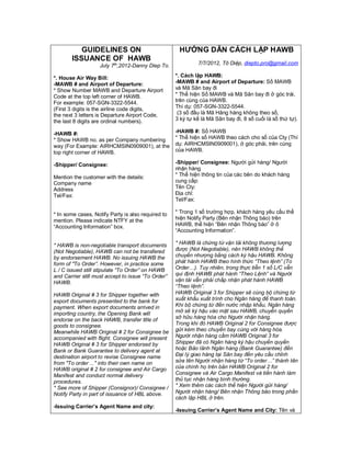 Guideline on issuance HAWB (ENG-VNM) | PDF