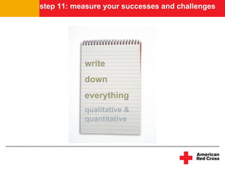 step 11: measure your successes and challenges




           write
           down
           everything
           quali...