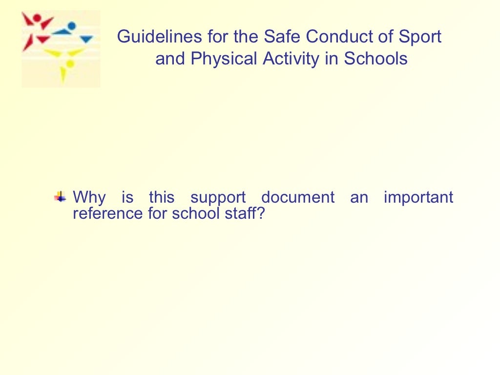 Guidelines for the Safe Conduct of Sport