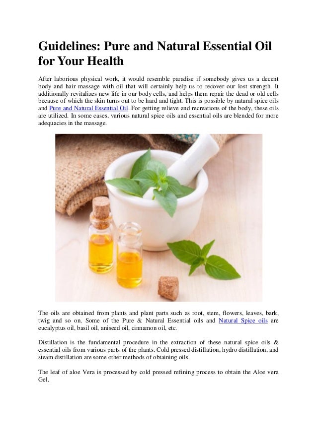 Guidelines Pure and Natural Essential Oil for Your Health