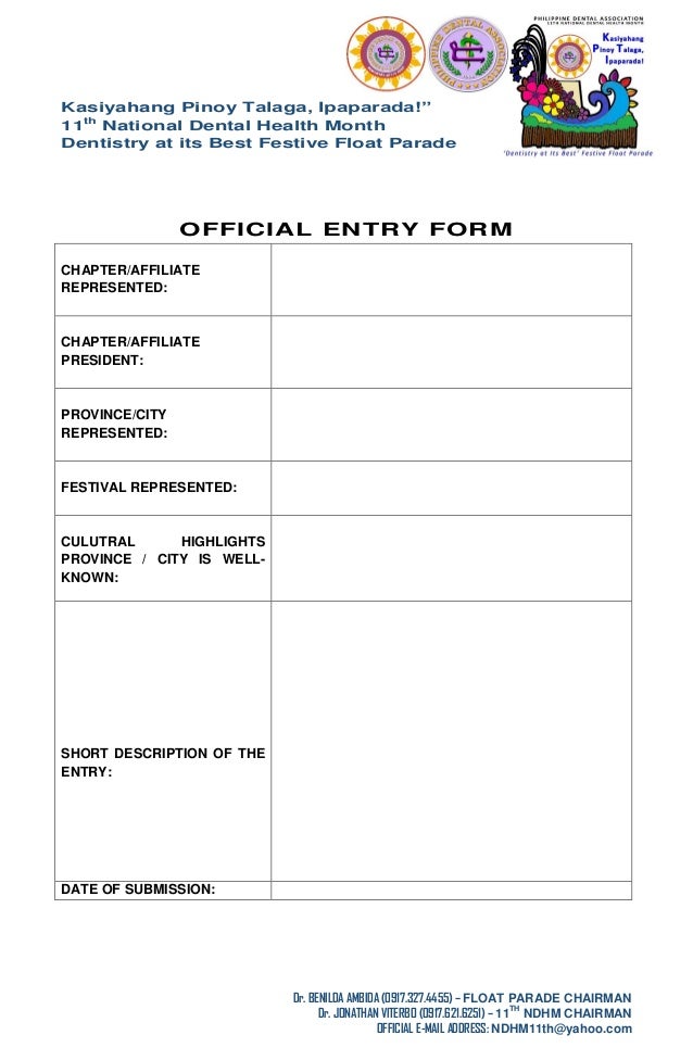 PDA Festive Float Parade 2014 Guidelines