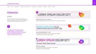 COMPOSIÇÃO DE PEÇAS
73
CENTRALIZAR TÍTULO NA VERTICAL
Quando o espaço entre o título e a margem for menor que 1 módulo.
USAR NÍVEIS MENORES DE TEXTO
Usar menos níveis de texto, caso o espaço seja reduzido,
começando de um menor que o módulo.
REDUZIR A MARGEM
Pela metade do módulo, facilitando a composição
de títulos e outras informações.
EM FORMATOS EXTREMOS QUE NÃO
COMPORTAREM A LOGOMARCA DA
OI DE ACORDO COM A ESCALA, PODEMOS
REDUZÍ-LA DESDE QUE RESPEITE
A MARGEM REDUZIDA DA PEÇA.
FORMATOS
EXTREMOS
São formatos de proporções muito diferentes
ou muito pequenos. Para eles existem algumas
opções que melhor aproveitam a área útil.
MÓDULO GRID ALINHAMENTO TAMANHOS E ESTILOS DE TEXTO PRECIFICAÇÃO LOGOMARCA GRAFISMOS ÍCONES FORMATOS
LOREM IPSUM DOLOR SIT!
QUIDAM LOREM IPSUM DOLOR.
LOREM IPSUM DOLO SIT AMET PEQ.
LOREM IPSUM DOLOR SIT!
QUIDAM LOREM IPSUM DOLOR.
 