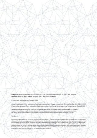 Guidelines ERC
Resumo das alterações desde 2010
1
 