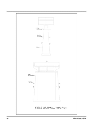 GUIDELINES FOR66
541.370
G.L.R.L.
R.L.543.450
H.F.L.
1:18
1:18
7.5
1:18
R.C.C.
541.370
G.L.R.L.
R.L.543.450
H.F.L.
1:18
FIG.3.9 SOLID WALL TYPE PIER
 