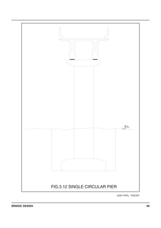 BRIDGE DESIGN 69
G.L.
FIG.3.12 SINGLE CIRCULAR PIER
UDAY PATIL, TRACER
 