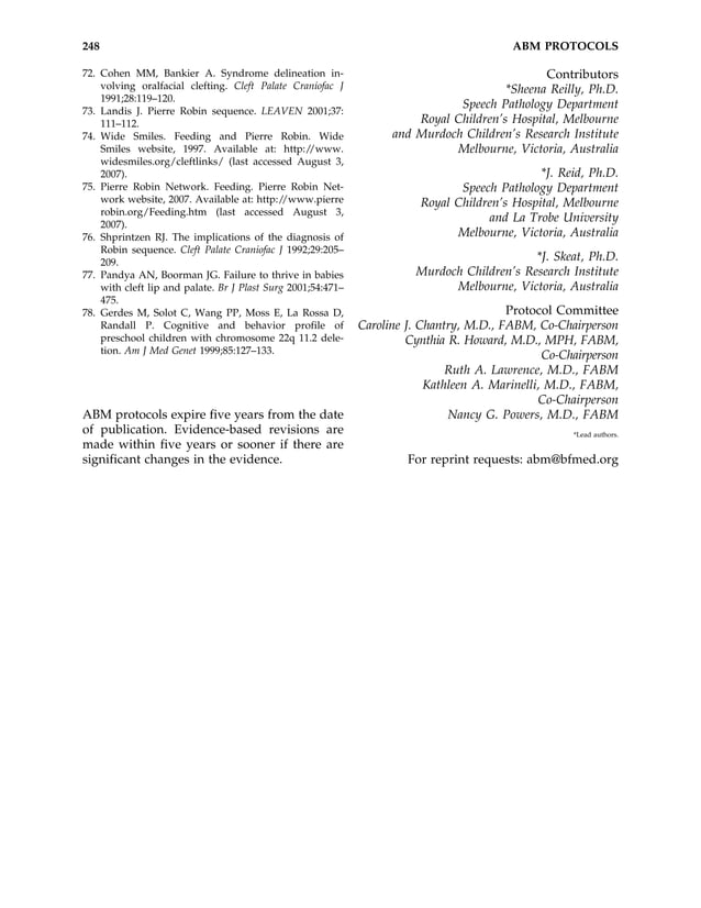 Guidelines For Breastfeeding Infants With Cleft Lip, Cleft Palate, Or