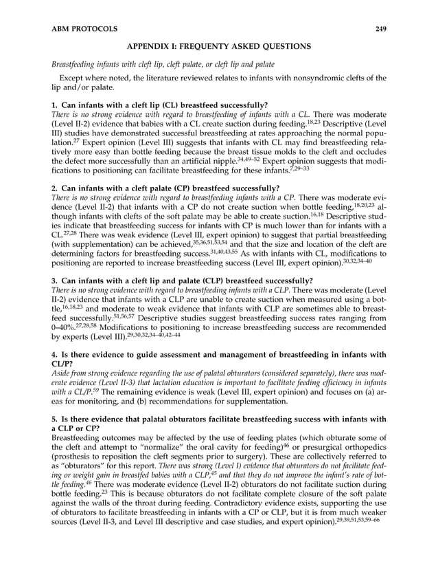 Guidelines For Breastfeeding Infants With Cleft Lip, Cleft Palate, Or