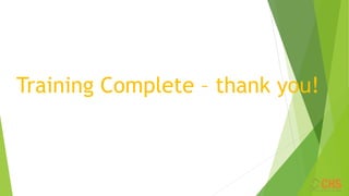 Training Complete – thank you!
 