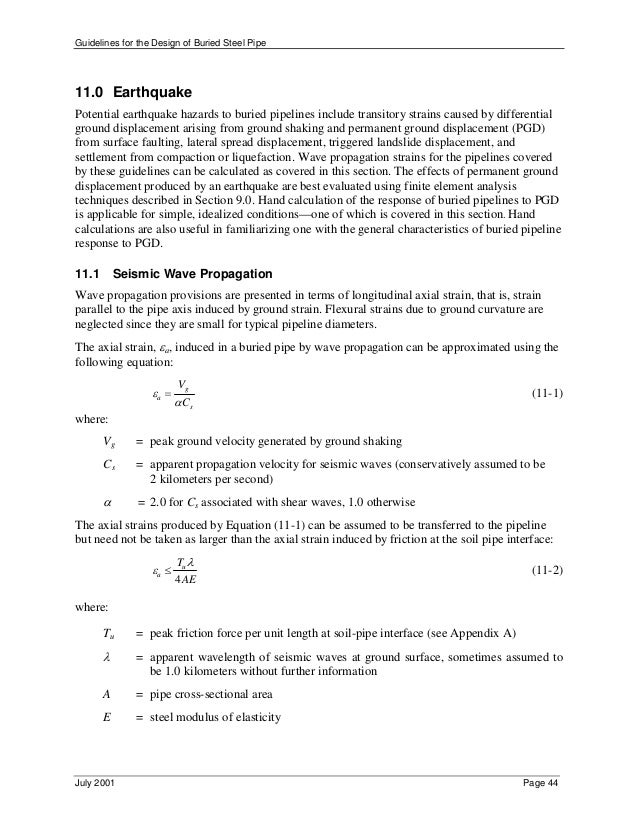 Guidelines For Design Of Buried Steel Pipe - 