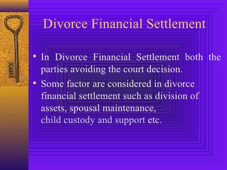 Guidelines for divorce settlement