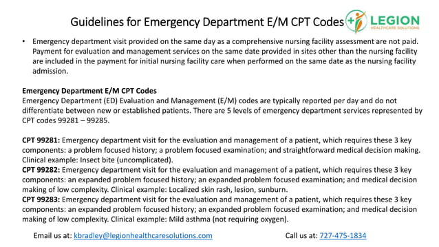 Guidelines for Emergency Department E M CPT Codes.pptx