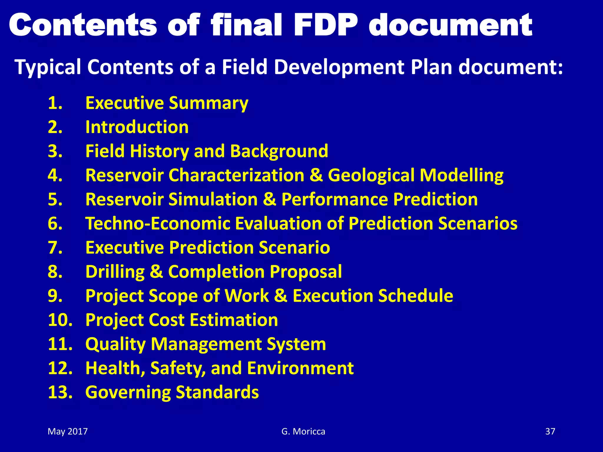 Guidelines for field development plan | PDF