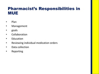Mue Example (DUE) Drug use evaluation | PPTX
