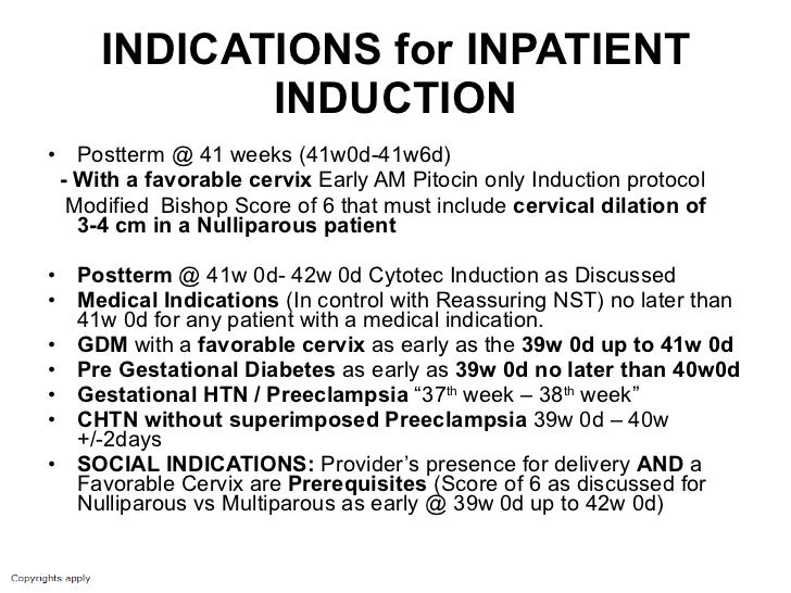 Guidelines for induction