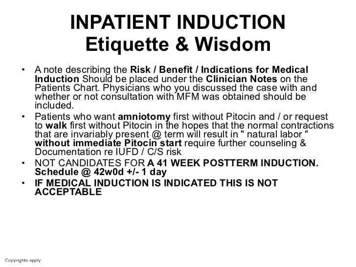 Guidelines for induction
