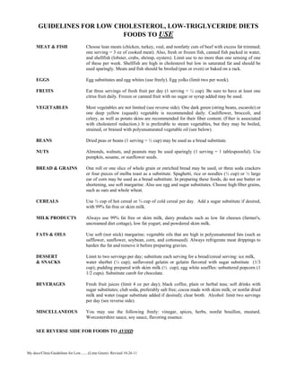 Cholesterol Guidelines.pdf Guidelinesforlowcholesterolguiuiguig | PDF