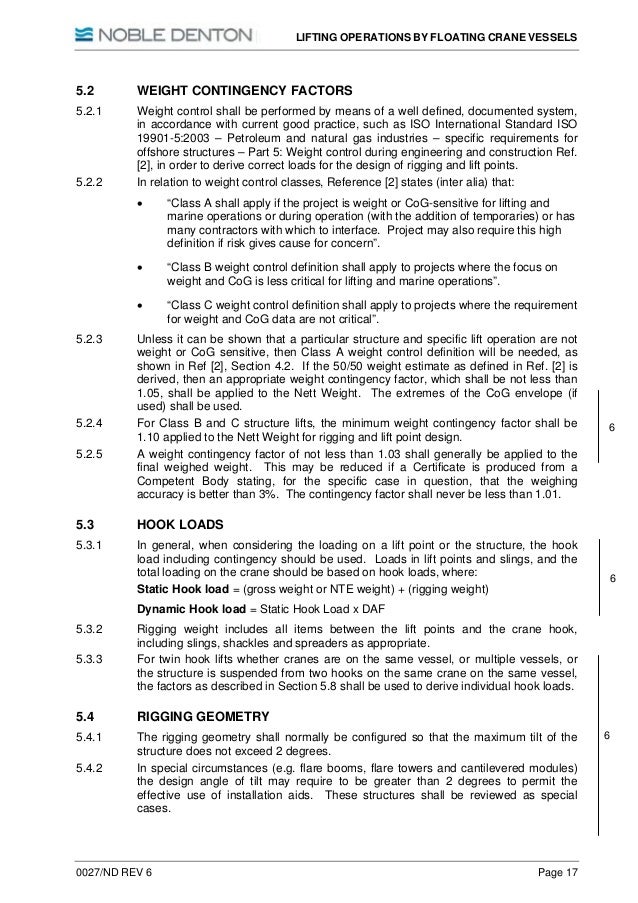 Guidelines for marine lifting operations
