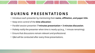 Parallel Session Presentations Guidelines for Moderator in Parallel Session ICMA SURE 2025.pptx