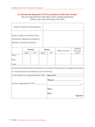 Nac Form 01.pdf Guidelines for naac financial assistance final 28 02-2015 | PDF