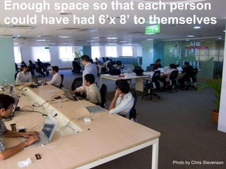 Enough space so that each person could have had 6’x 8’ to themselves<br />Photo by Chris Stevenson<br />
