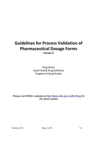 Guidelinesfor processvalidationofpharmaceuticaldosageforms | PDF