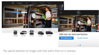 Pay special attention to images with text within them or in overlays
 