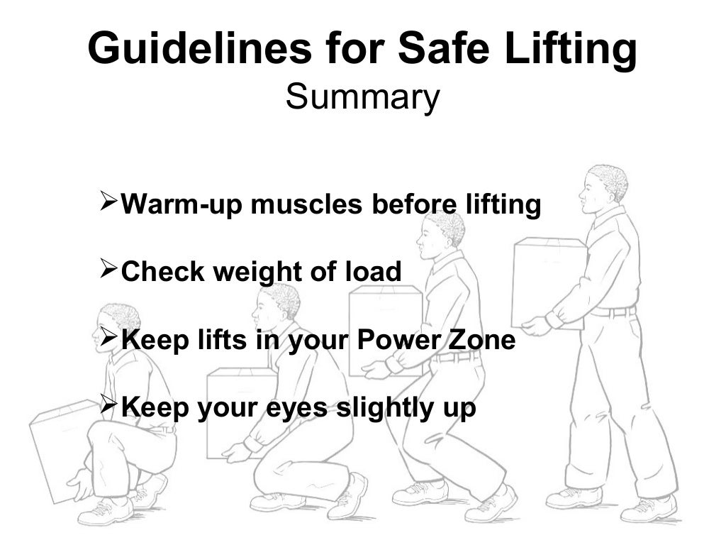 Guidelines for safer lifting